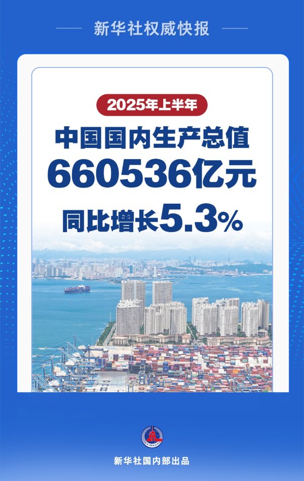 益阳指 新华社权威快报｜上半年中国经济同比增长5.3%